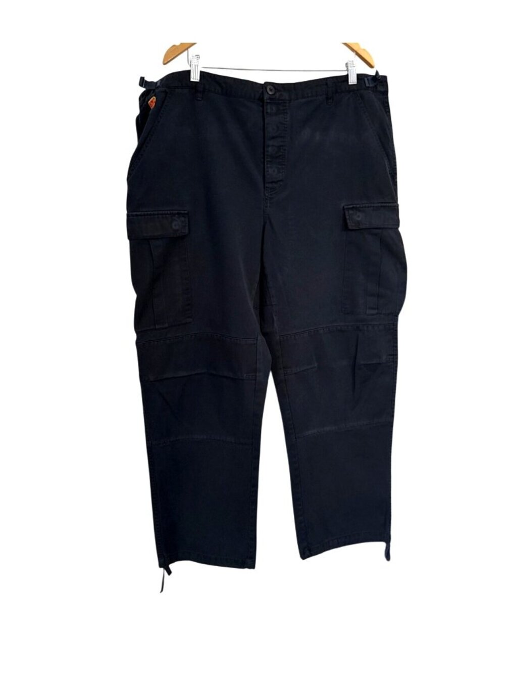 Empyre Mens Black Cargo Pants Size 40 With Adjustable Drawstrings & Multiple Poc